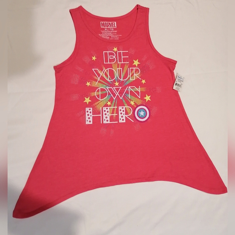 🔥SALE🔥 Marvel Be Your Own Hero Superhero Girl's Tank Top NWT Size XL (14-16)
